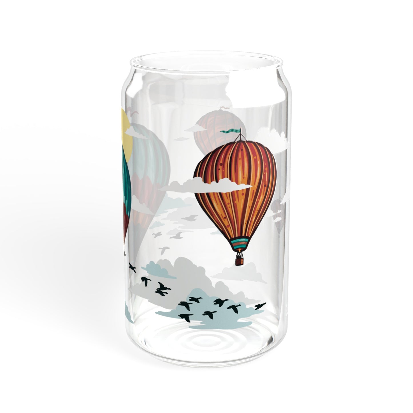 Hot Air Balloons 16oz Can Glass