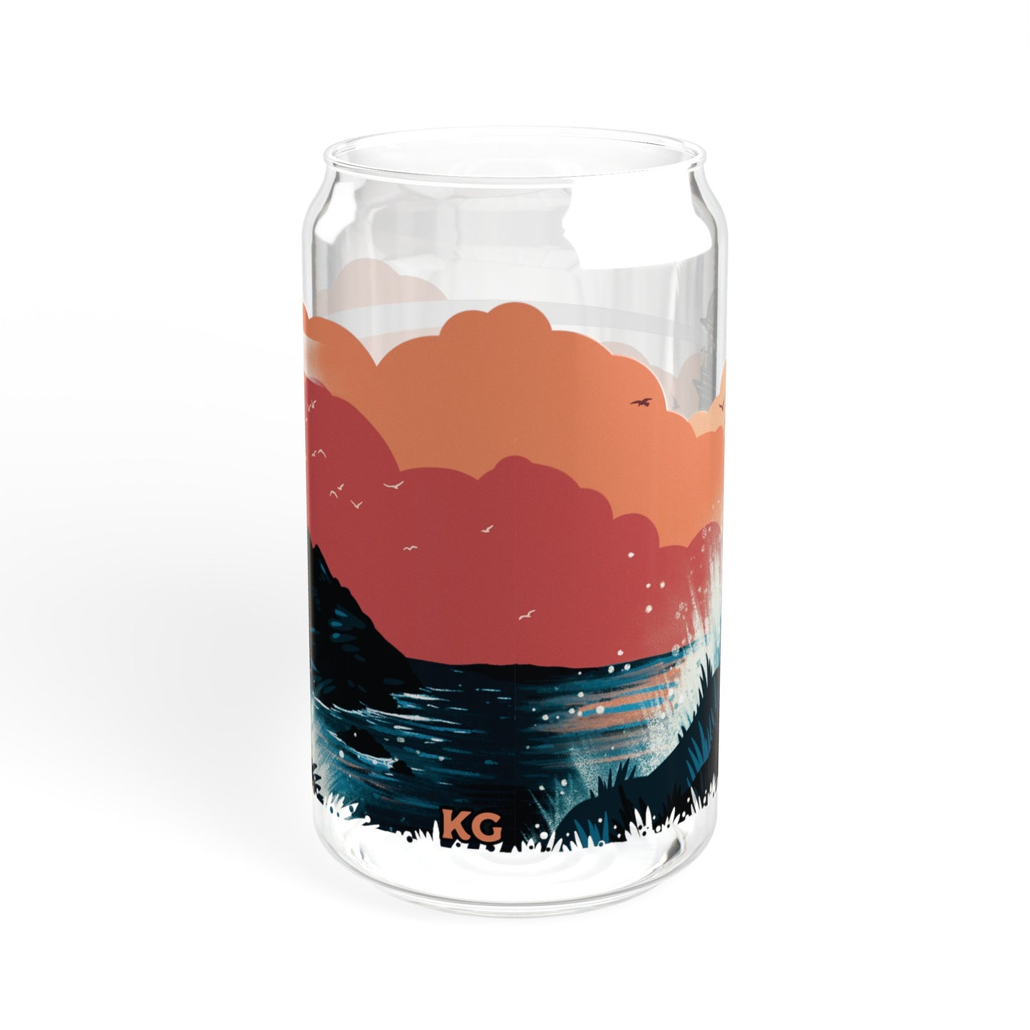 Lighthouse 16oz Can Glass