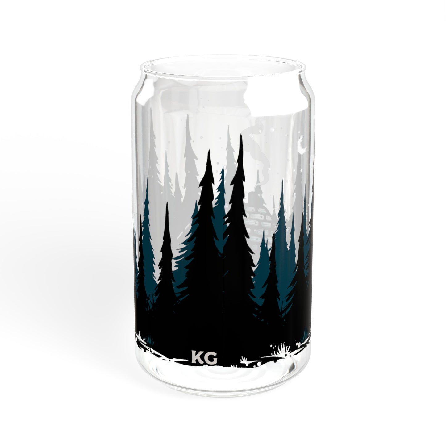 Blue Cabin 16oz Can Glass