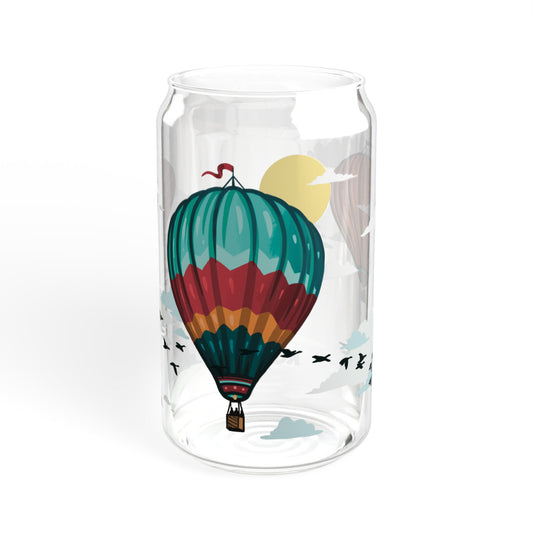 Hot Air Balloons 16oz Can Glass