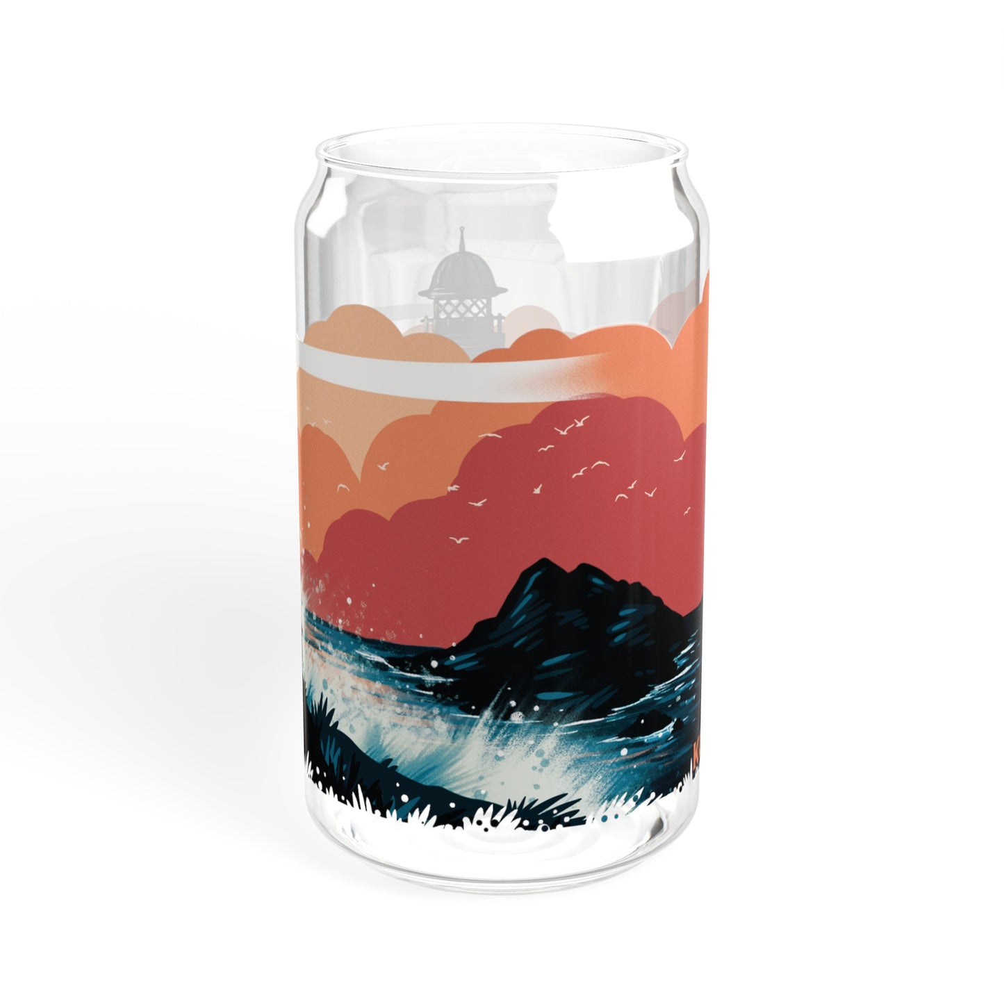 Lighthouse 16oz Can Glass