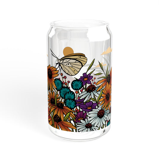 Wildflowers 16oz Can Glass