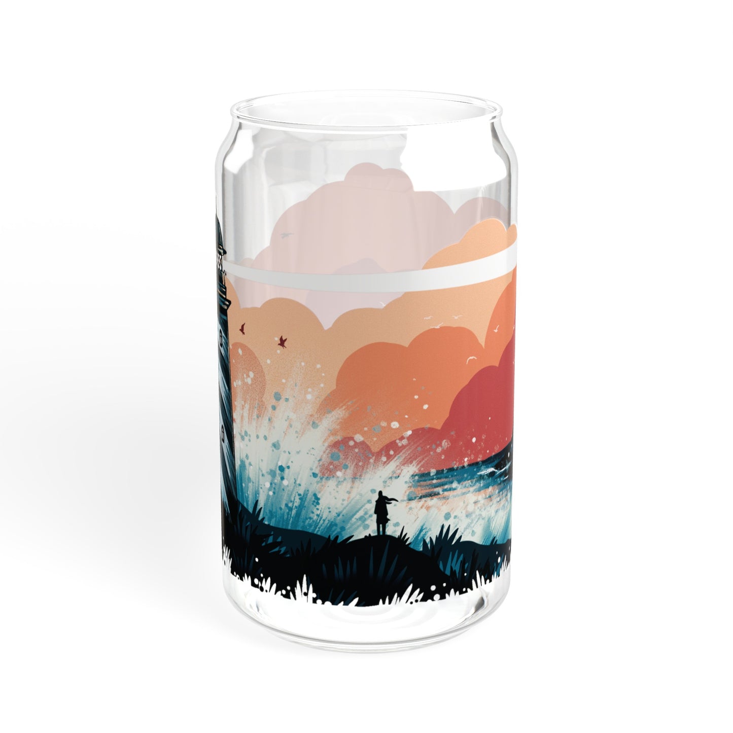 Lighthouse 16oz Can Glass