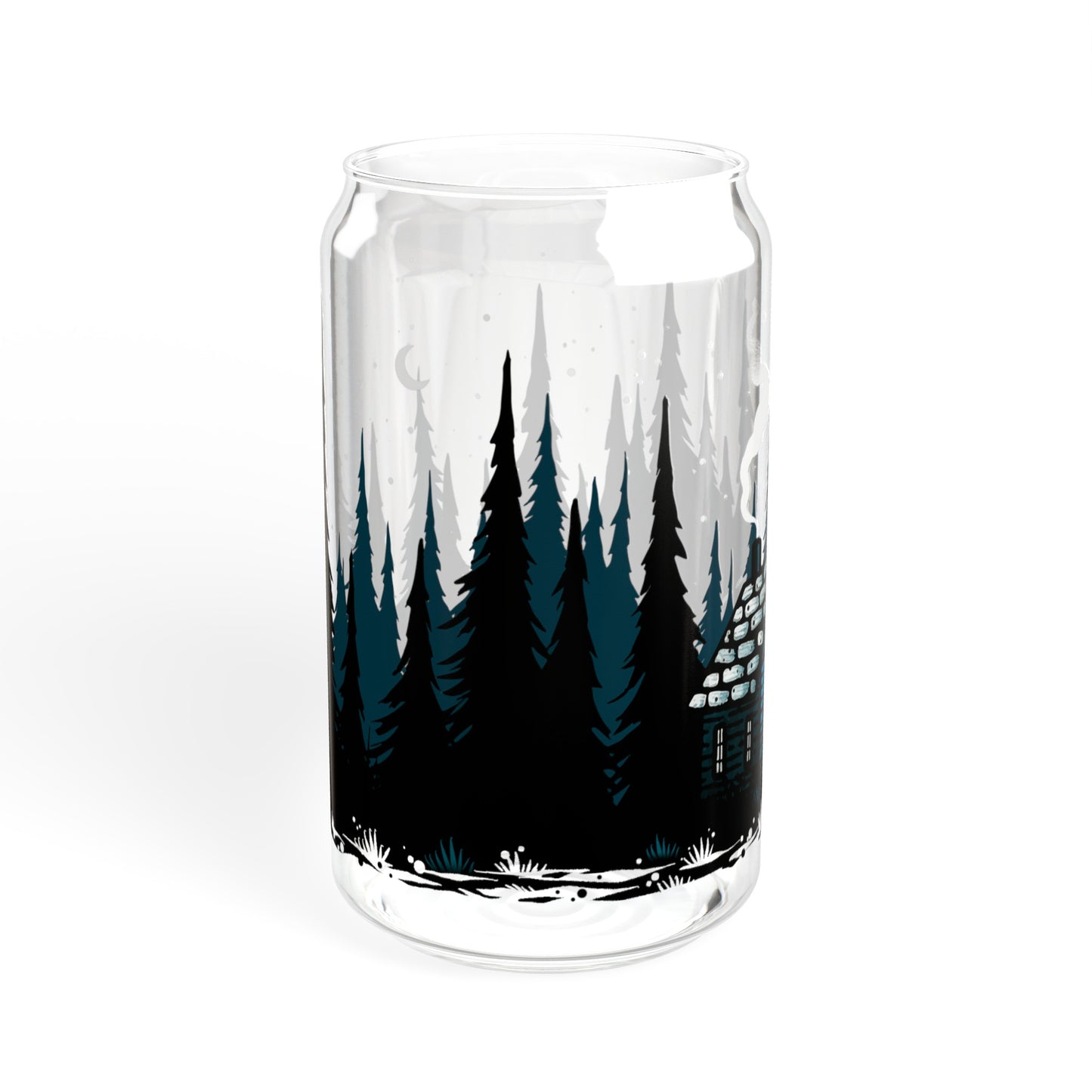 Blue Cabin 16oz Can Glass