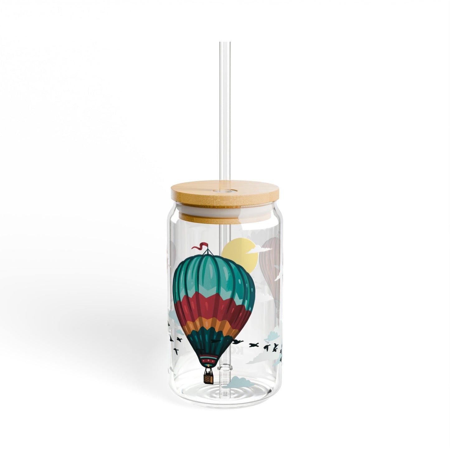 Hot Air Balloons 16oz Can Glass