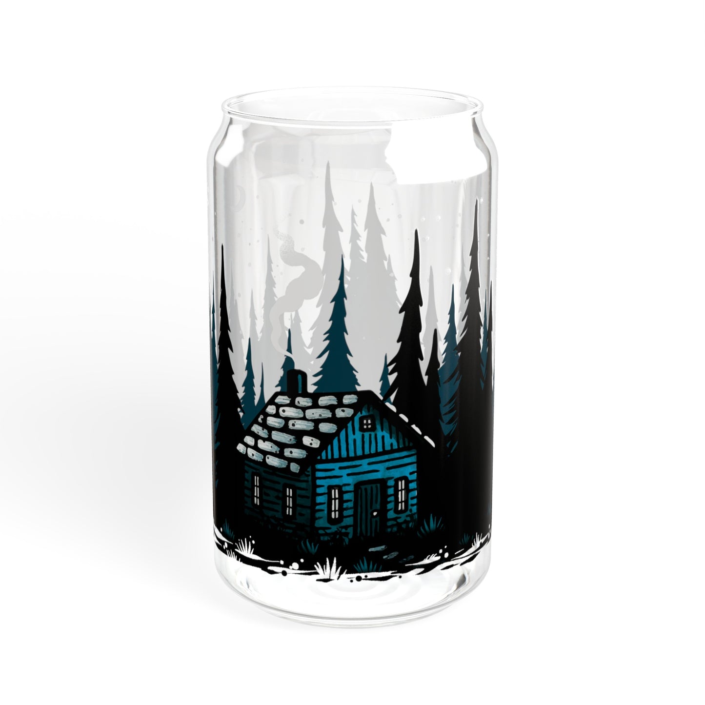 Blue Cabin 16oz Can Glass