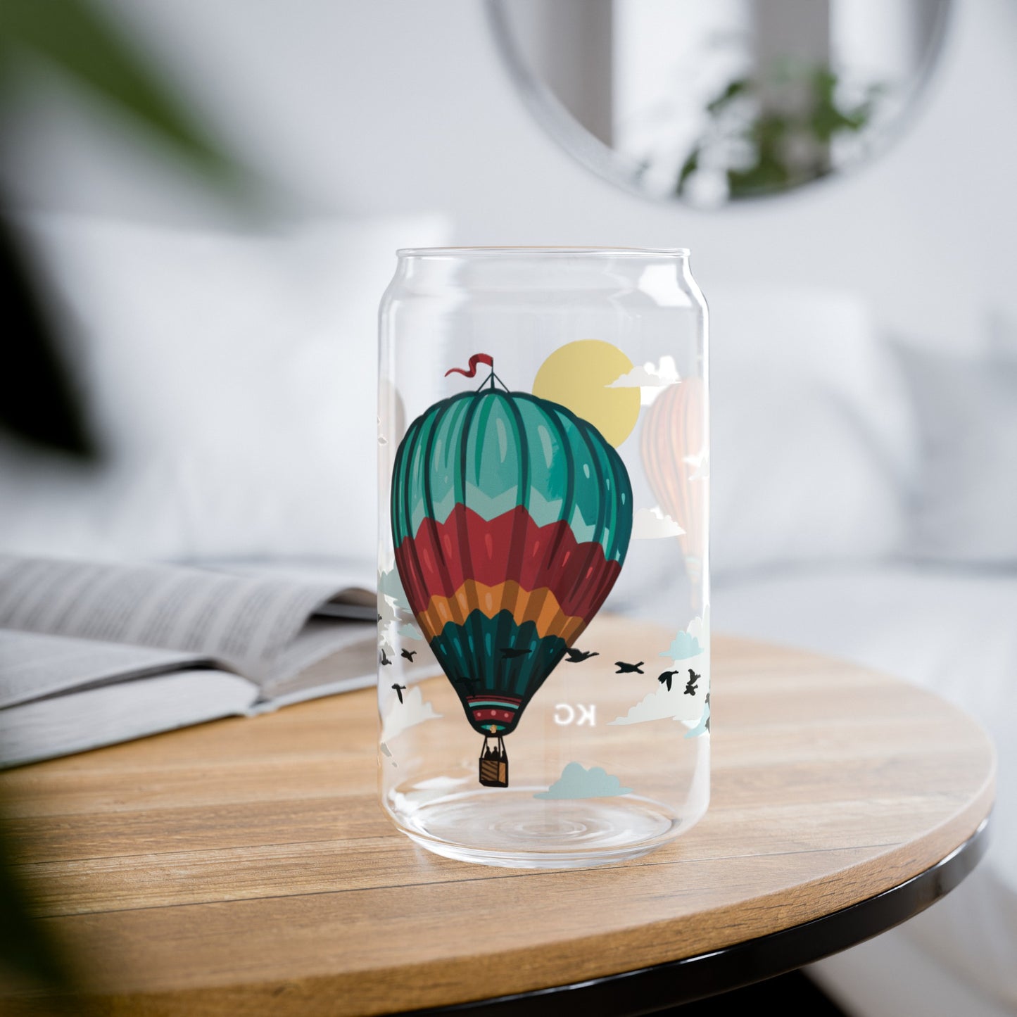 Hot Air Balloons 16oz Can Glass