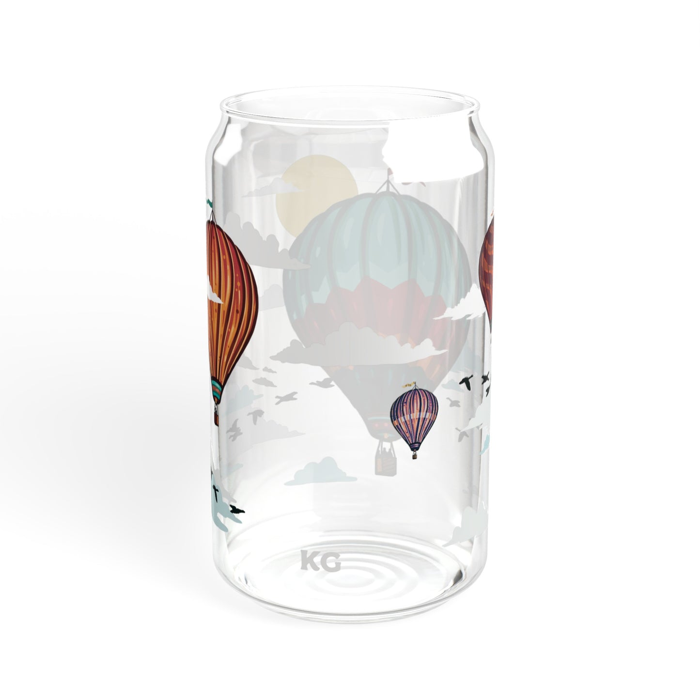 Hot Air Balloons 16oz Can Glass