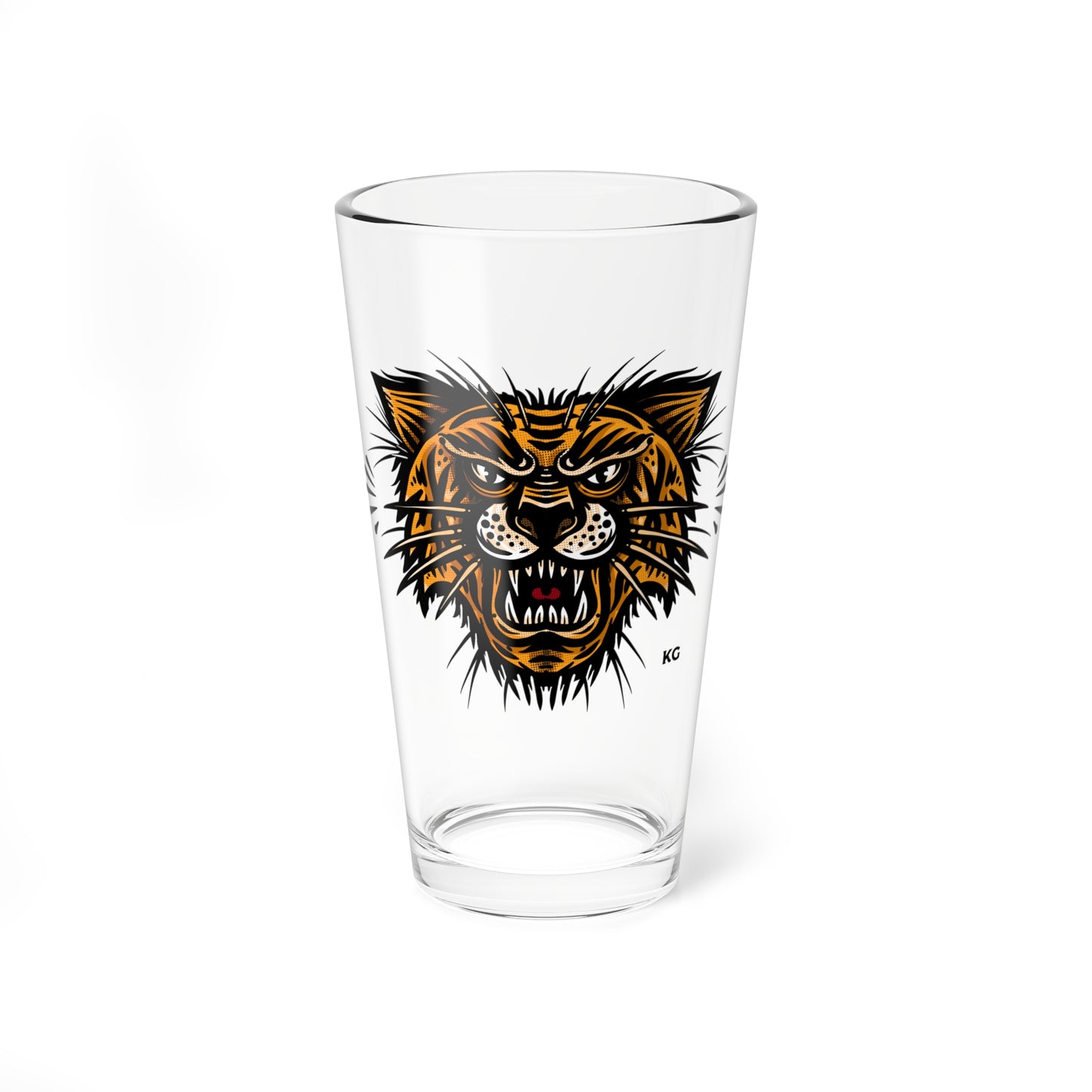 Tiger 16oz Bar Pint Glass